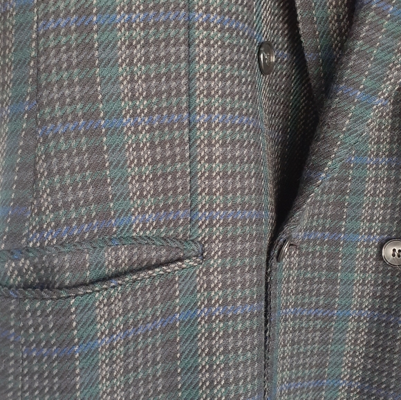 Canda Vintage Men's Double Breasted Wool Sport Coat Multicolour Plaid Size 44 - Picture 3 of 9